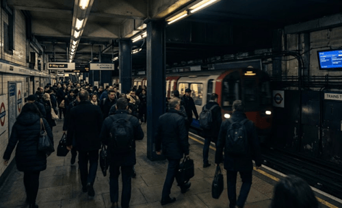 image d'un quai de métro avec une forte affluence 