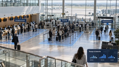 Comment piloter les temps d'attente d'un aéroport par zone et par créneau ?